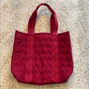 Victoria's Secret Red Quilted Tote Bag